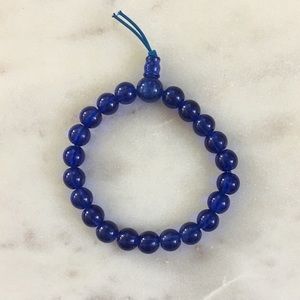 Dark Blue Beaded Elastic Bracelet
